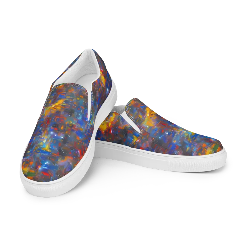 Abstract Conflux on Women's Slip-On Canvas Shoes — Left Front