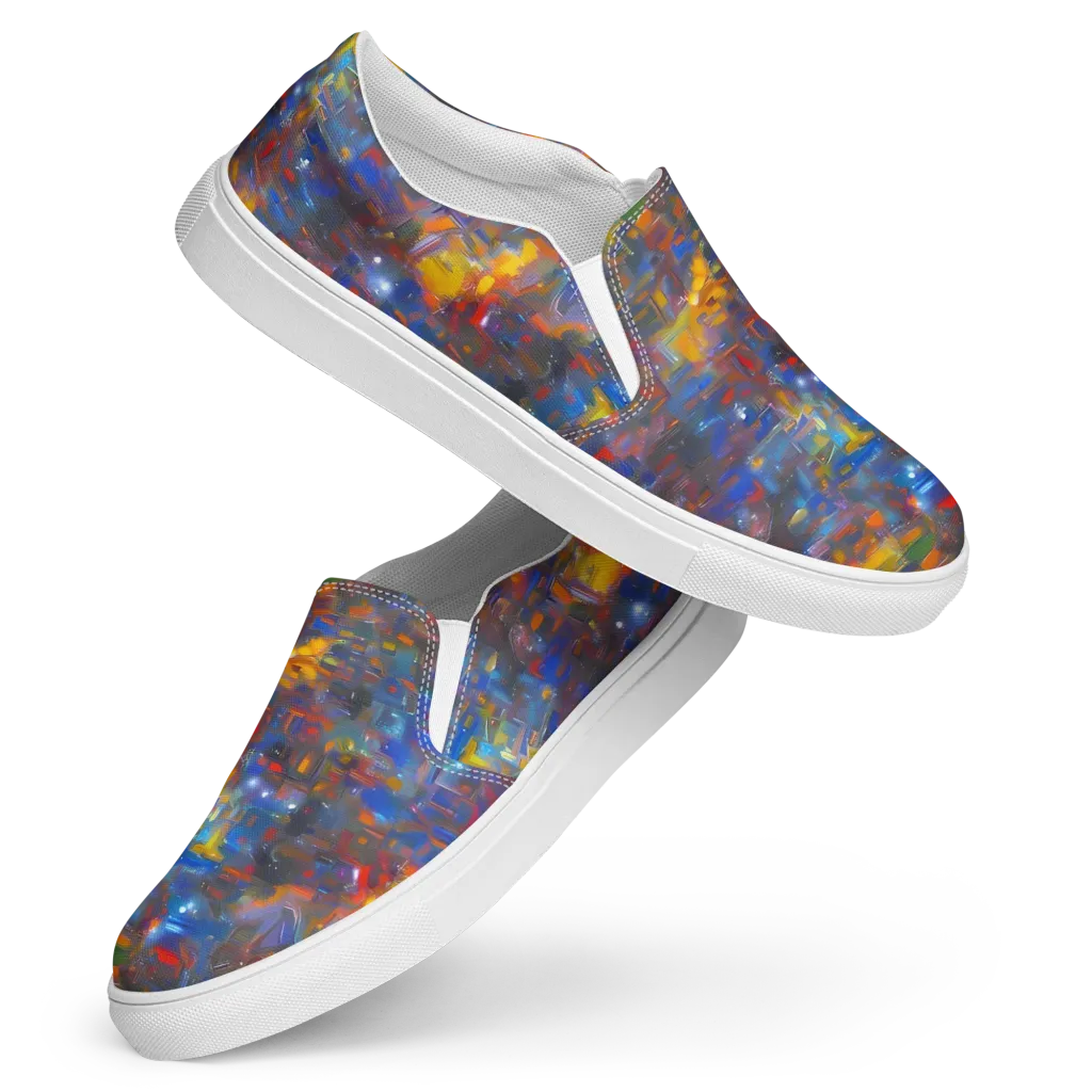 Abstract Conflux on Women's Slip-On Canvas Shoes — Front