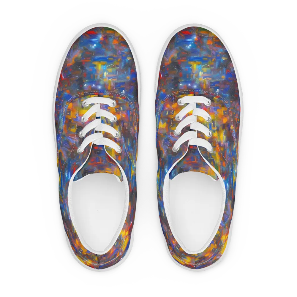 Abstract Conflux on Men's Lace-Up Canvas Shoes — Front