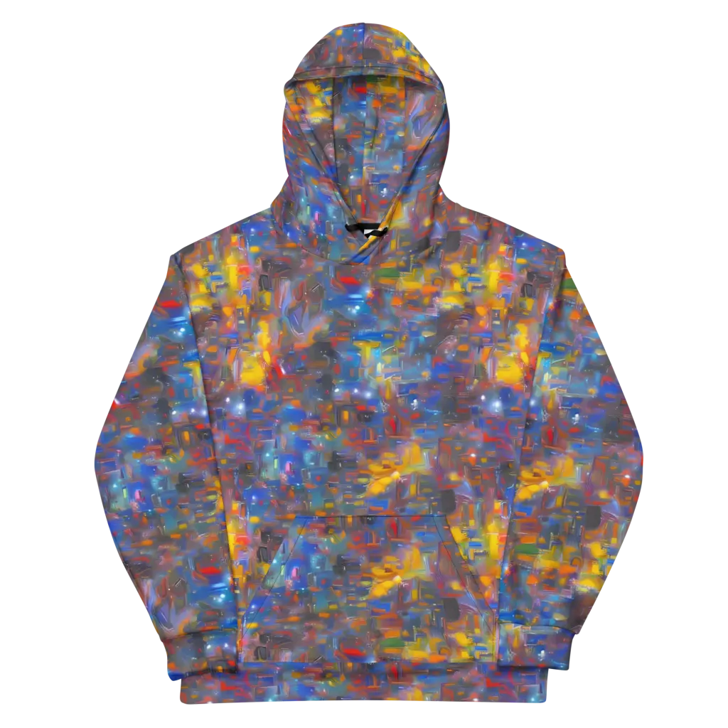 Abstract Conflux on Cotton Hoodie — Front