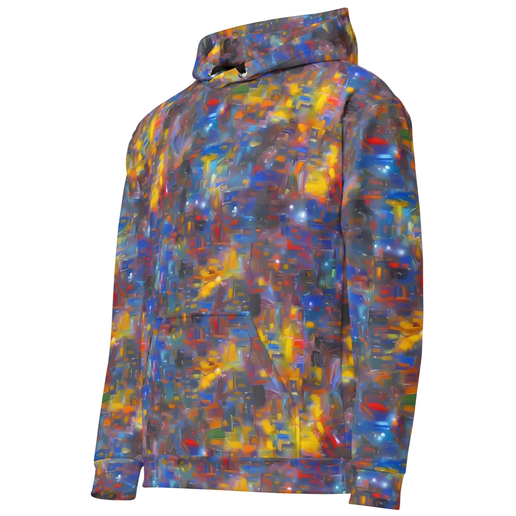 Abstract Conflux on Cotton Hoodie — Left Front