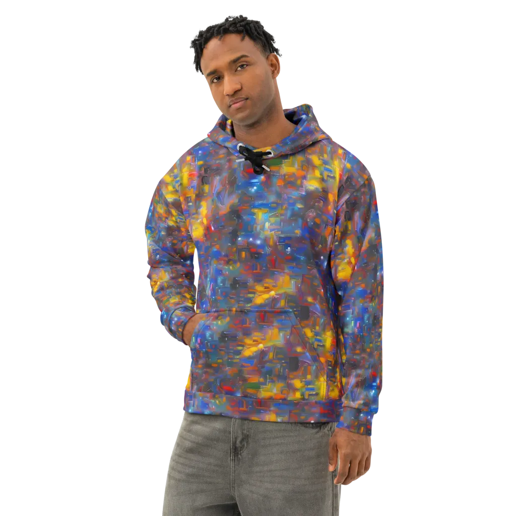 Abstract Conflux on Cotton Hoodie — Left Front