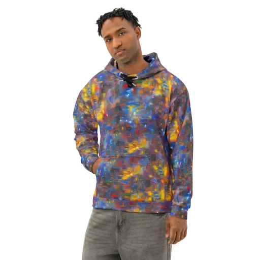 Abstract Conflux on a Cotton Hoodie
