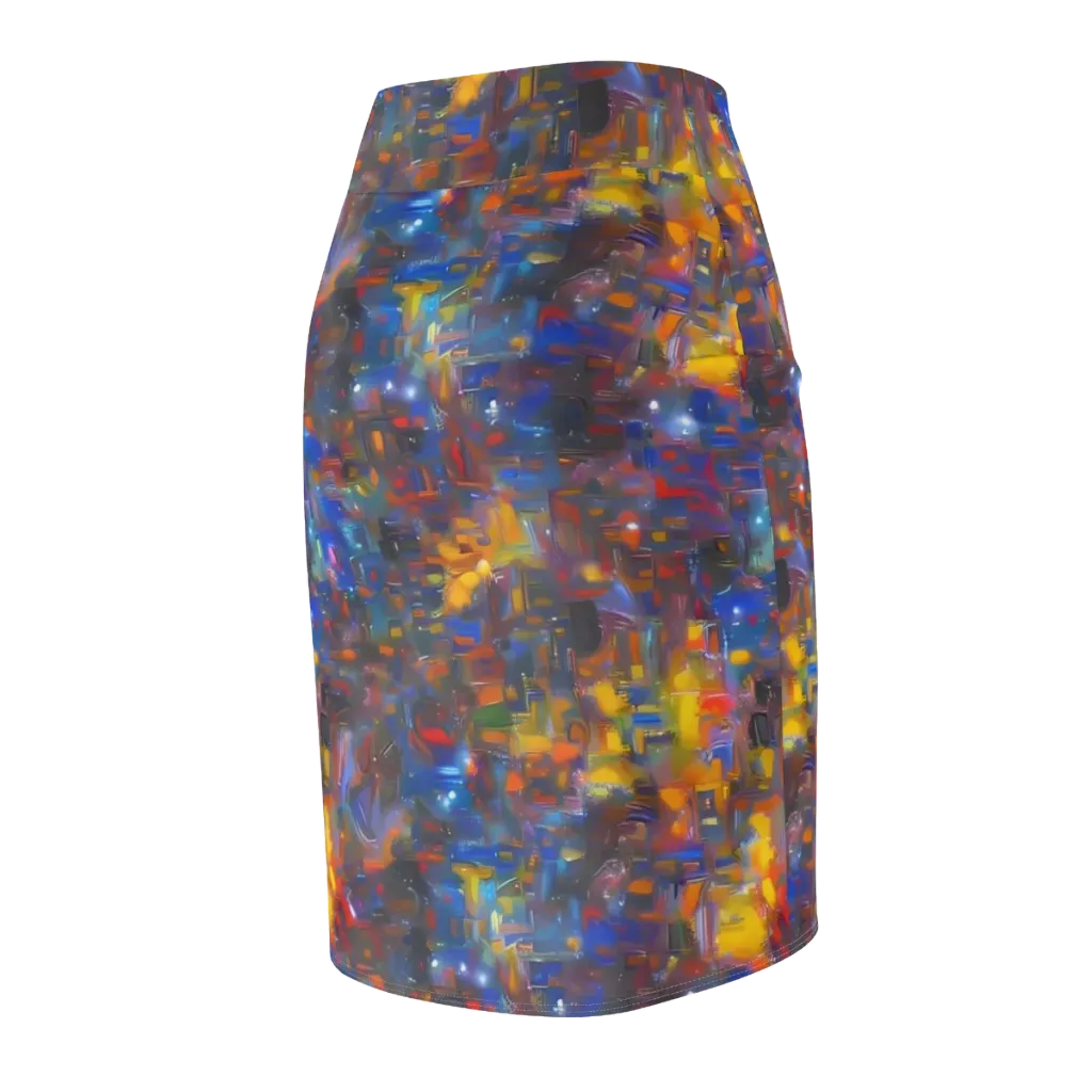 Abstract Conflux on Pencil Skirt — Back Side