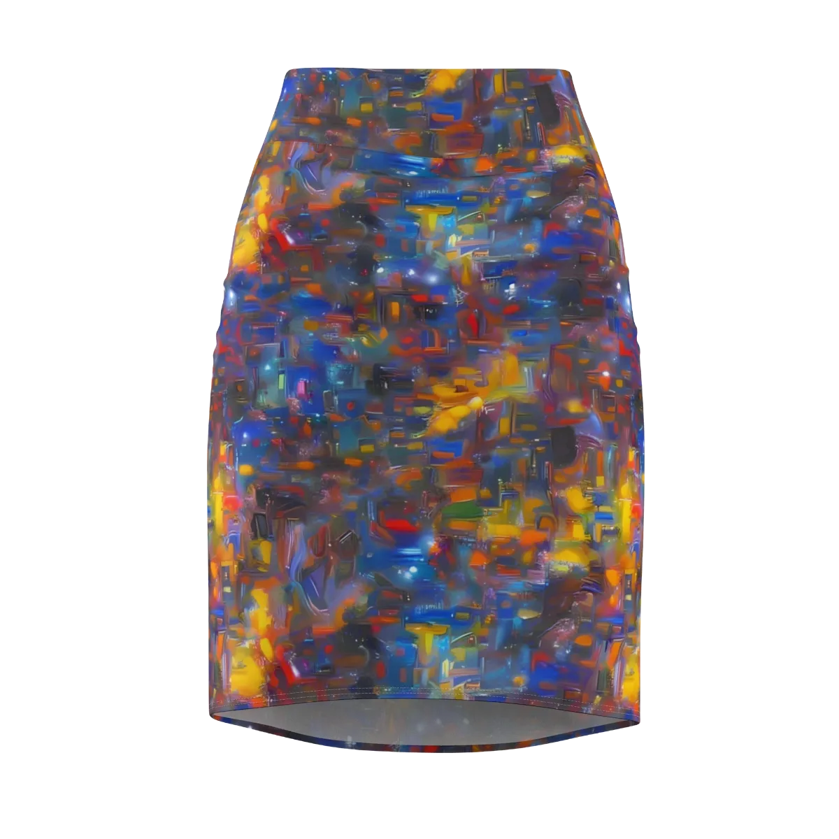 Abstract Conflux on Pencil Skirt — Front