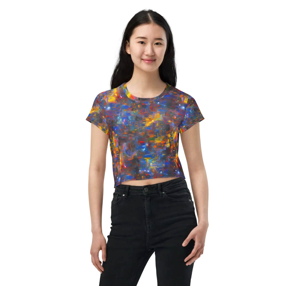 Abstract Conflux on Crop Tee — Front