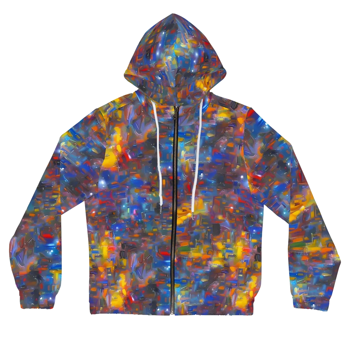Abstract Conflux on Women's Full-Zip Hoodie — Front