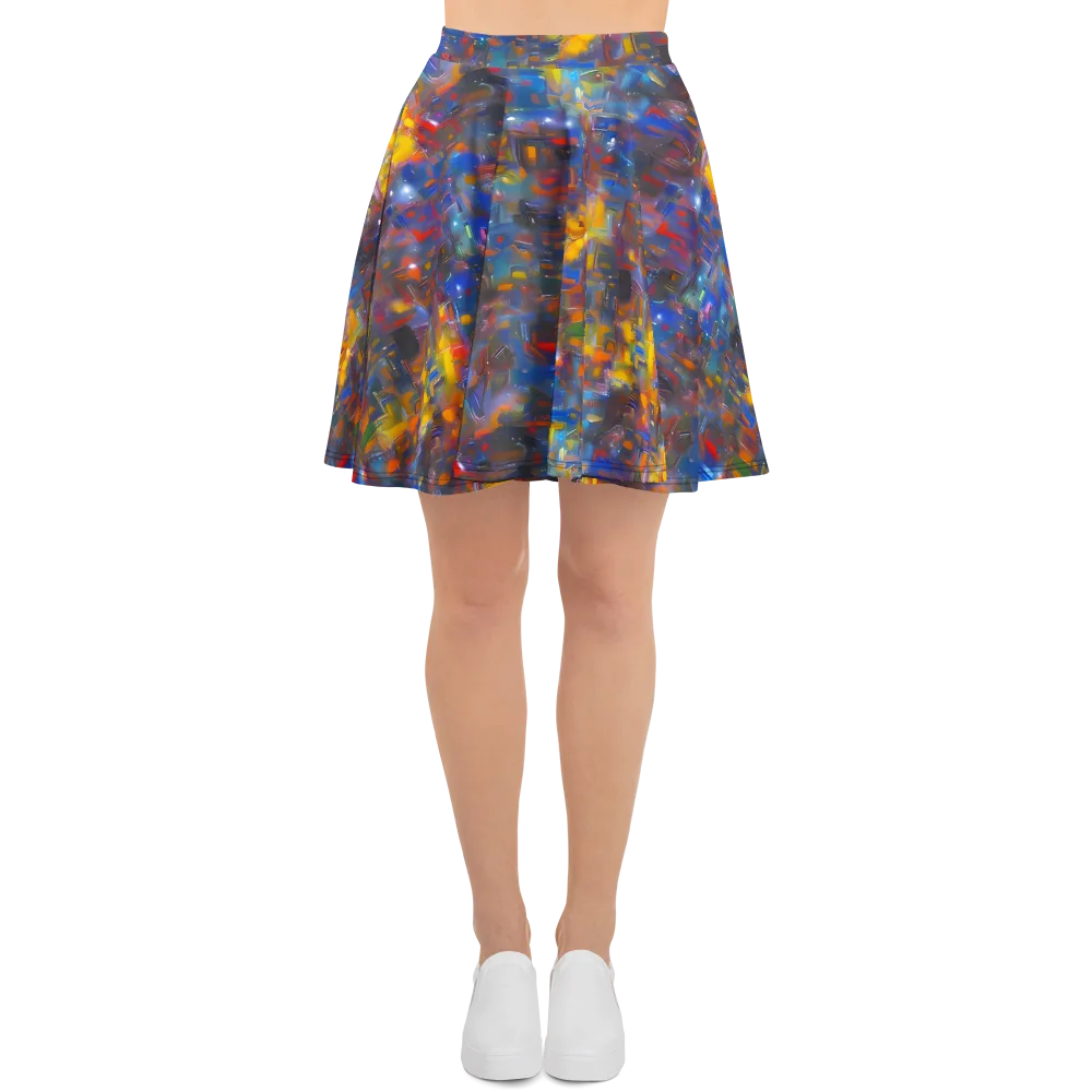 Abstract Conflux on Skater Skirt — Front