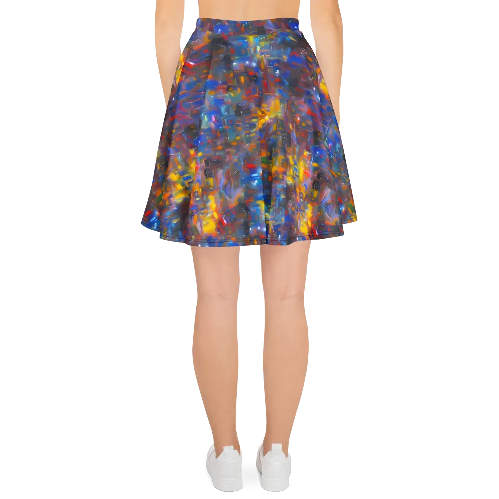 Abstract Conflux on Skater Skirt — Back