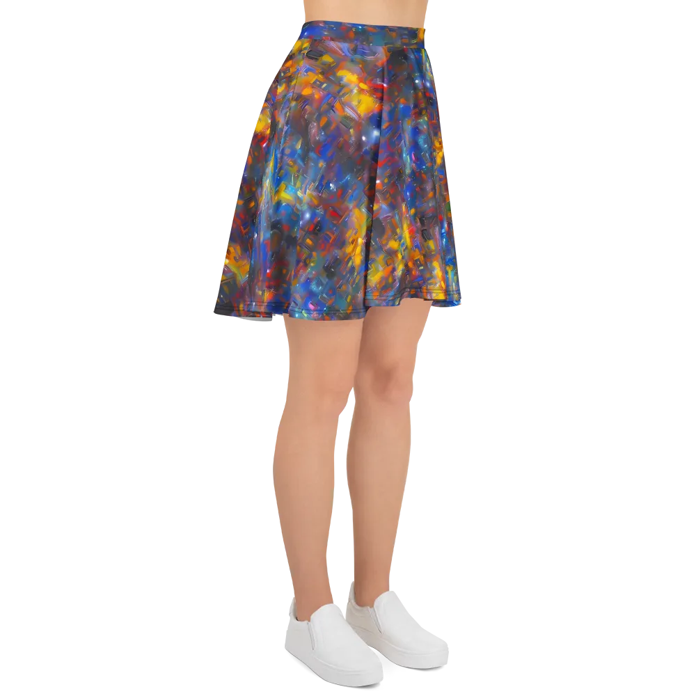 Abstract Conflux on Skater Skirt — Right