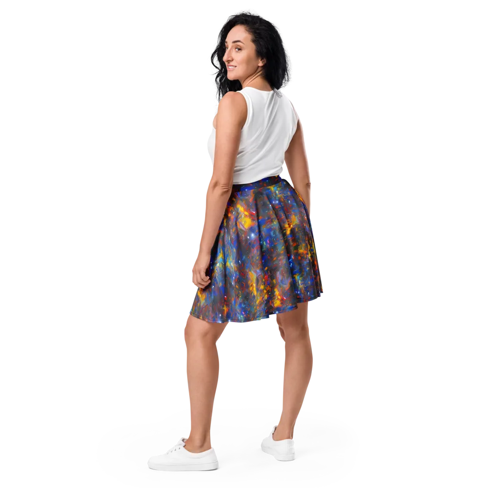 Abstract Conflux on Skater Skirt — Back