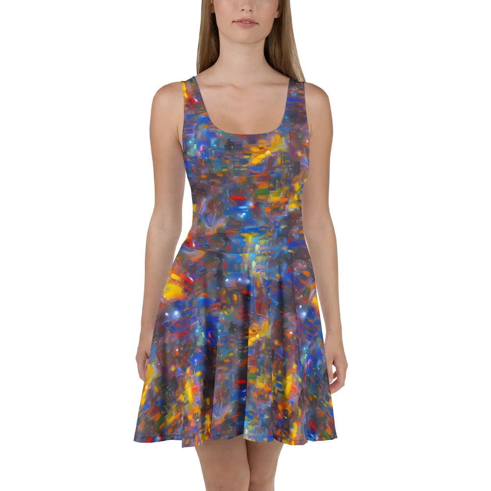 Abstract Conflux on Skater Dress — Front
