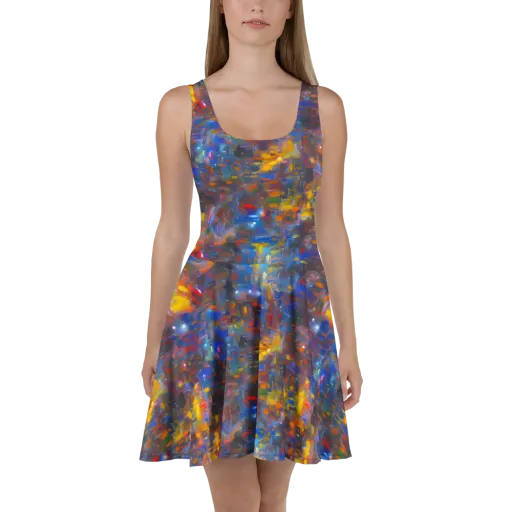 Abstract Conflux on a Skater Dress