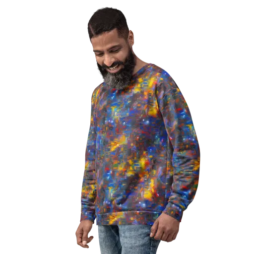 Abstract Conflux on a Sweatshirt