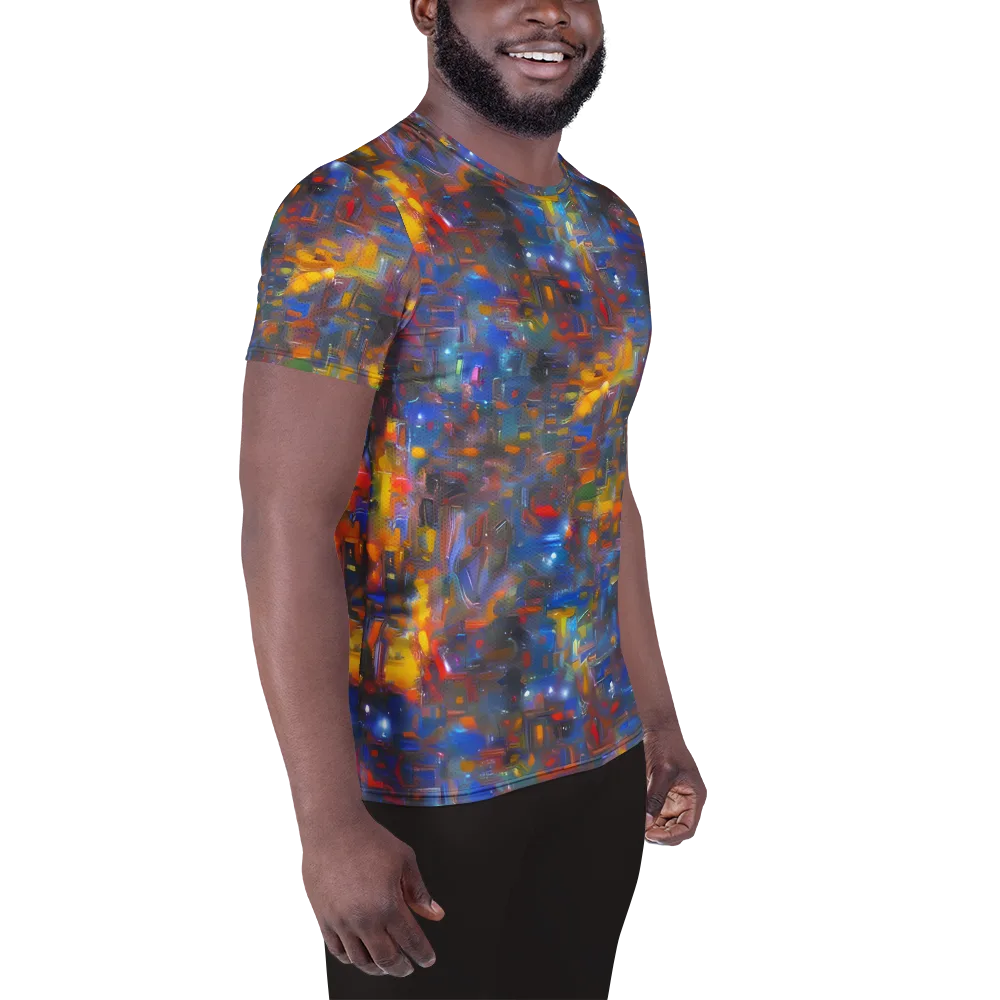 Abstract Conflux on Men's Athletic T-Shirt — Right