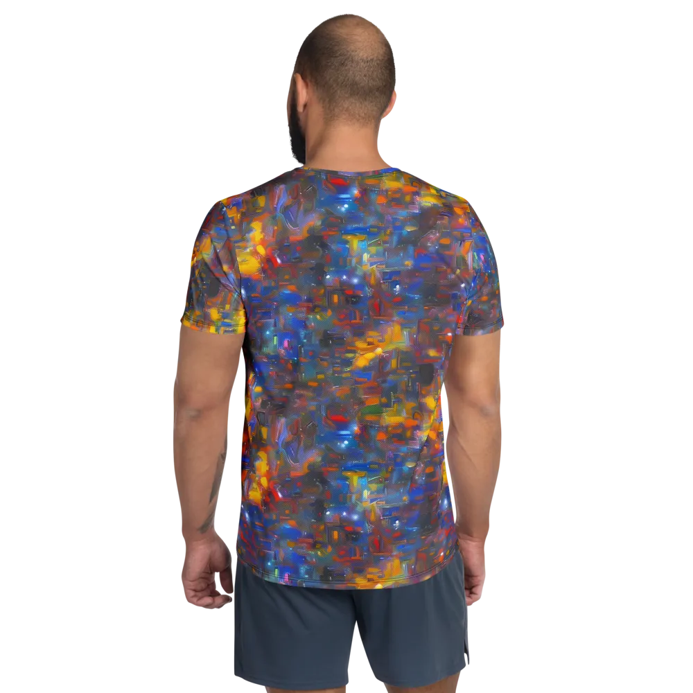 Abstract Conflux on Men's Athletic T-Shirt — Back