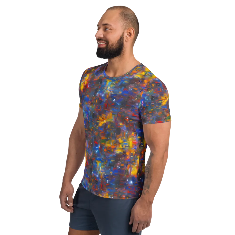 Abstract Conflux on Men's Athletic T-Shirt — Left