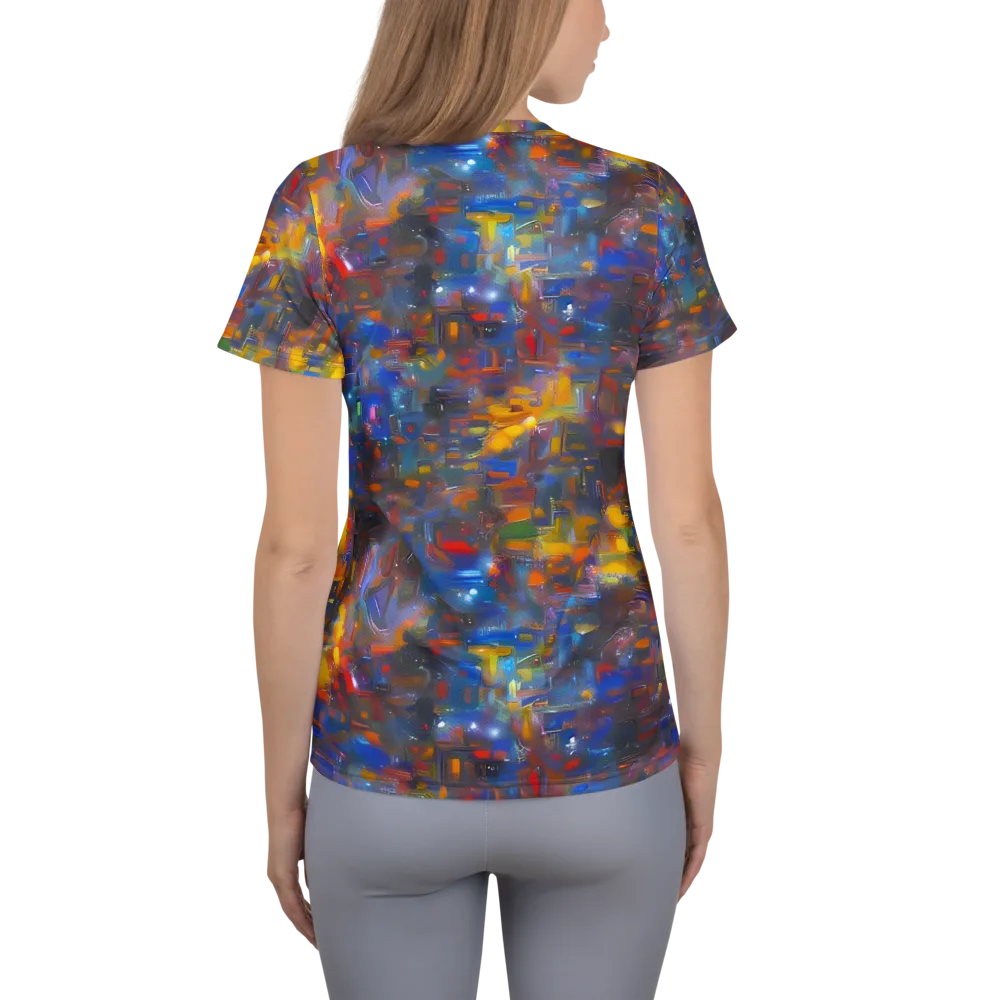 Abstract Conflux on Women's Athletic T-Shirt — Back