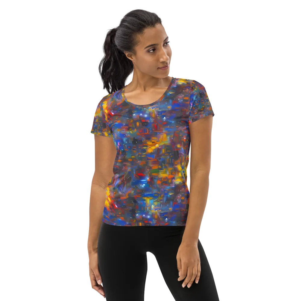 Abstract Conflux on Women's Athletic T-Shirt — Front
