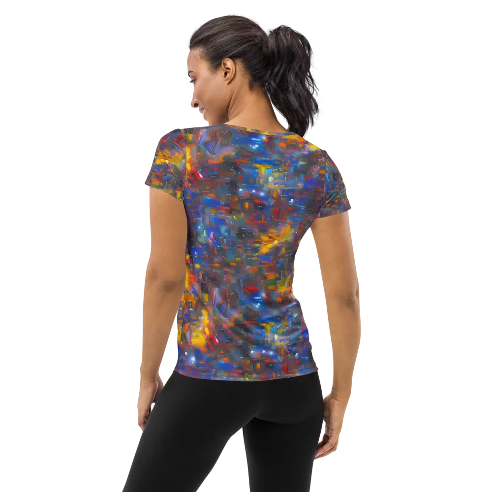 Abstract Conflux on Women's Athletic T-Shirt — Back