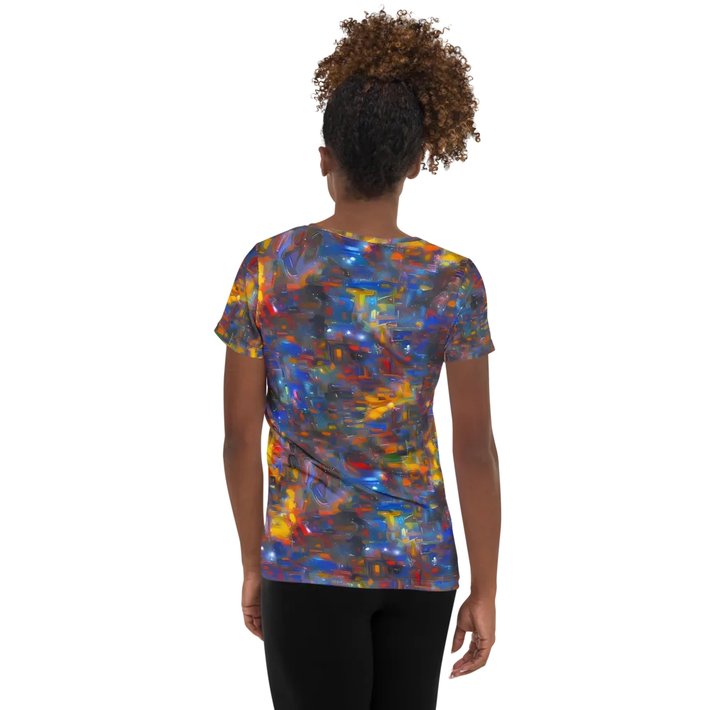 Abstract Conflux on Women's Athletic T-Shirt — Back