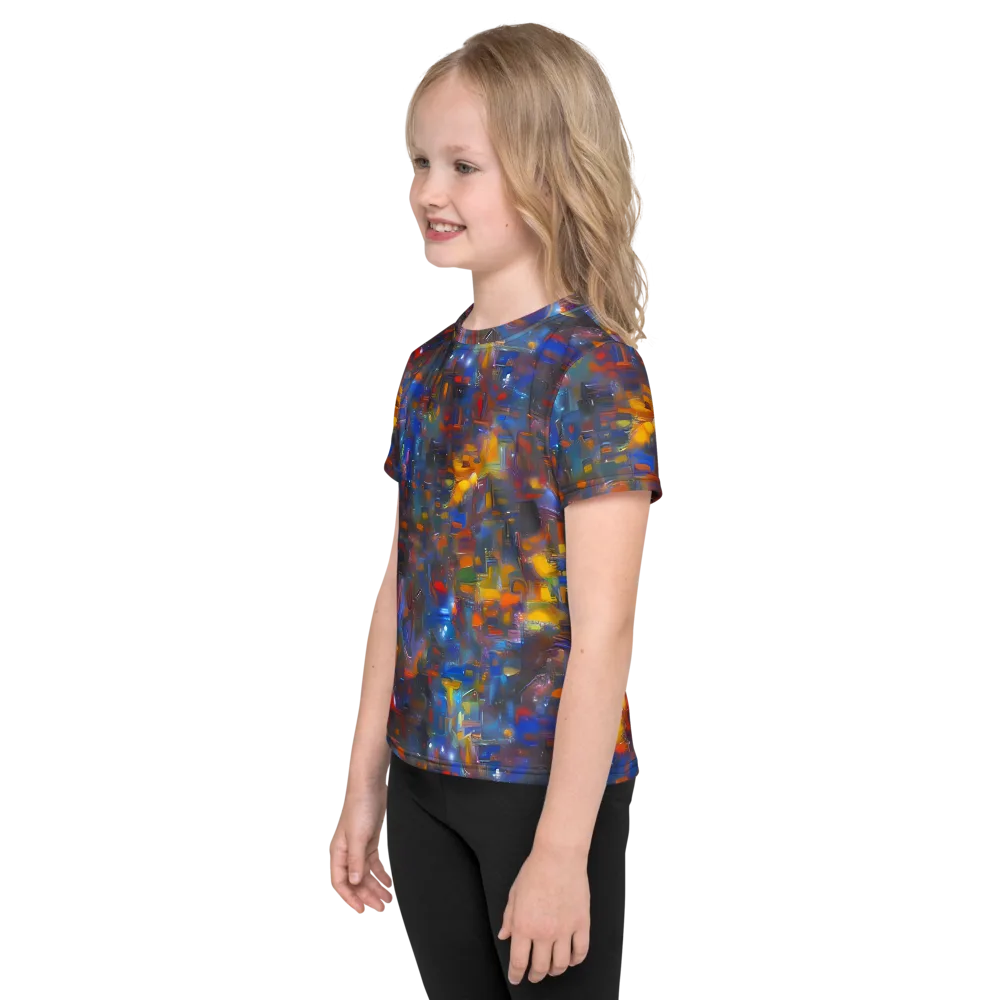 Abstract Conflux on Kids Crew Neck T-Shirt — Left