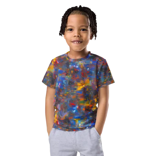 Abstract Conflux on a Kids Crew Neck T-Shirt