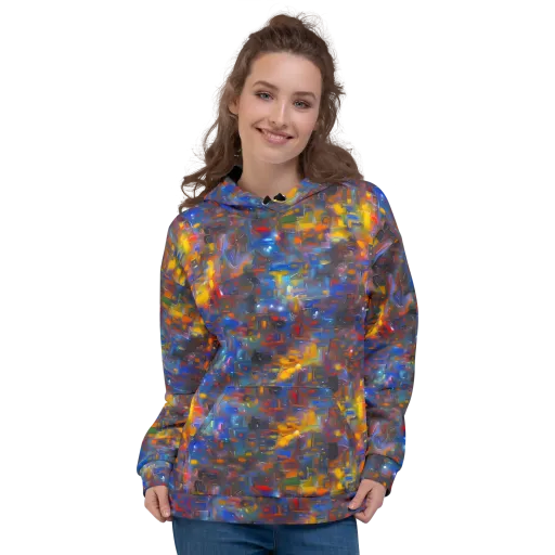 Abstract Conflux on a Hoodie