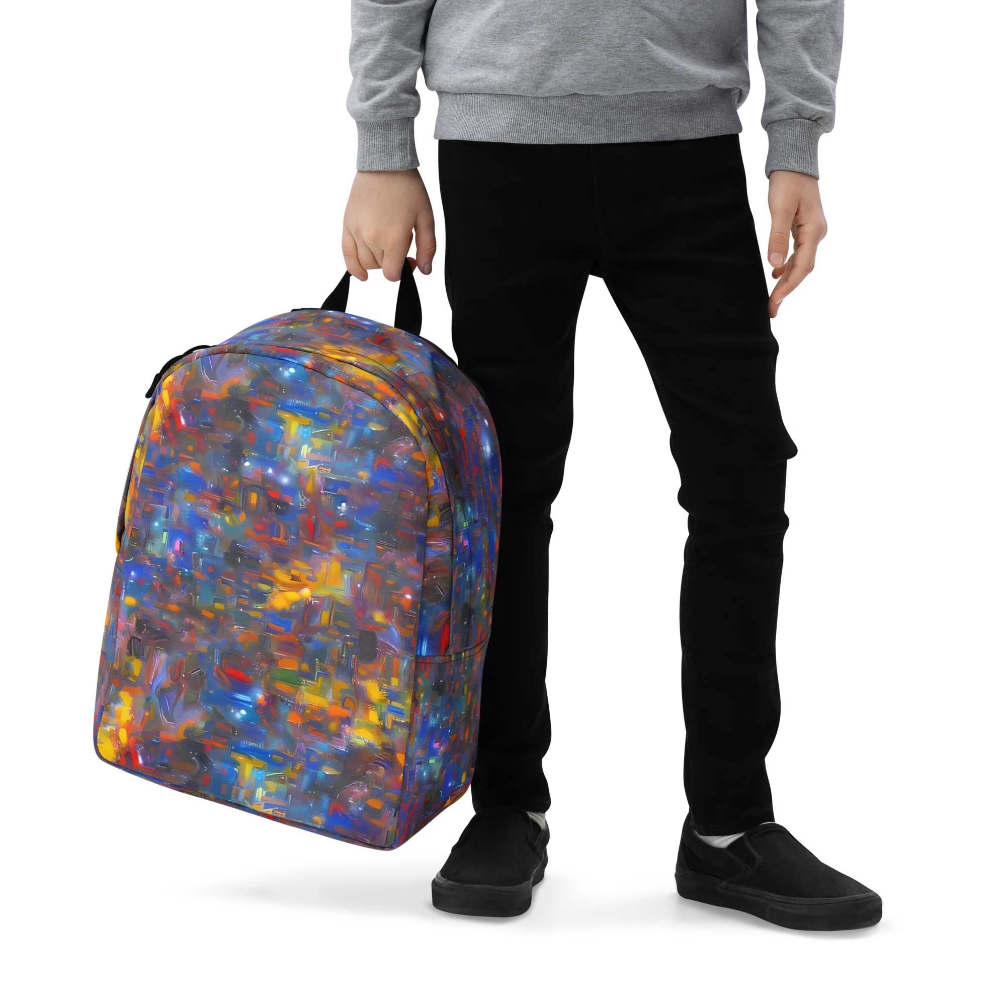 Abstract Conflux on Minimalist Backpack — Zoomed-in