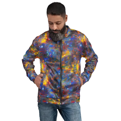 Abstract Conflux on a Bomber Jacket