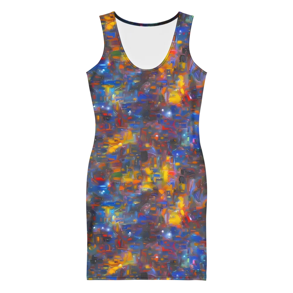 Abstract Conflux on Bodycon Dress — Front