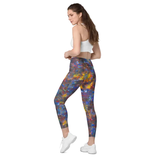 Abstract Conflux on a Leggings with Pockets