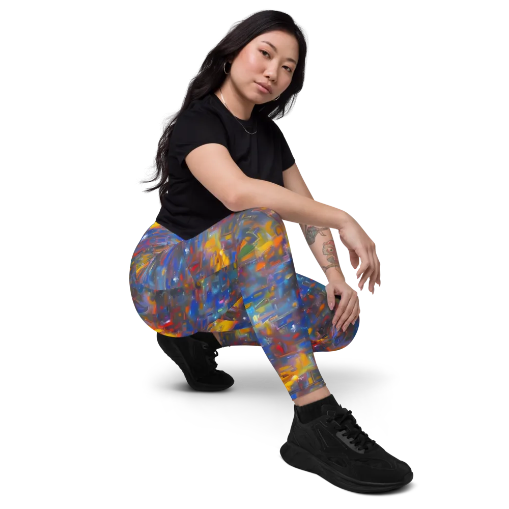 Abstract Conflux on Leggings with Pockets — Right Front