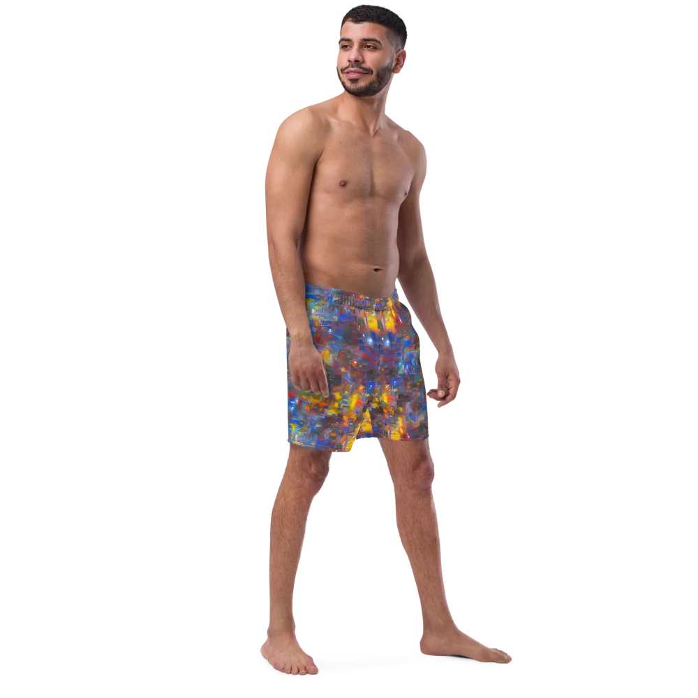 Abstract Conflux on Swim Trunks — Right Front