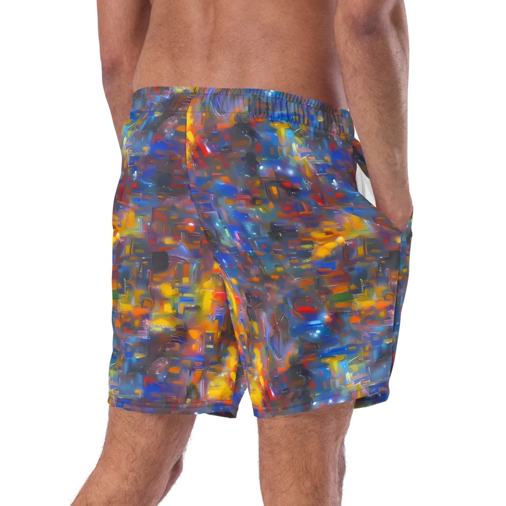 Abstract Conflux on Swim Trunks — Right Back