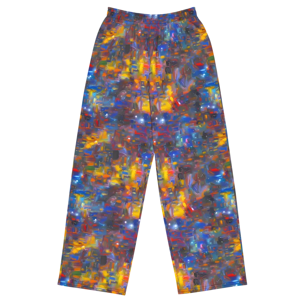Abstract Conflux on Wide-Leg Pants — Front