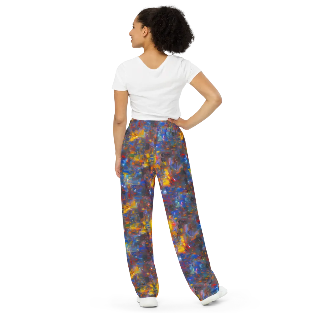 Abstract Conflux on Wide-Leg Pants — Back