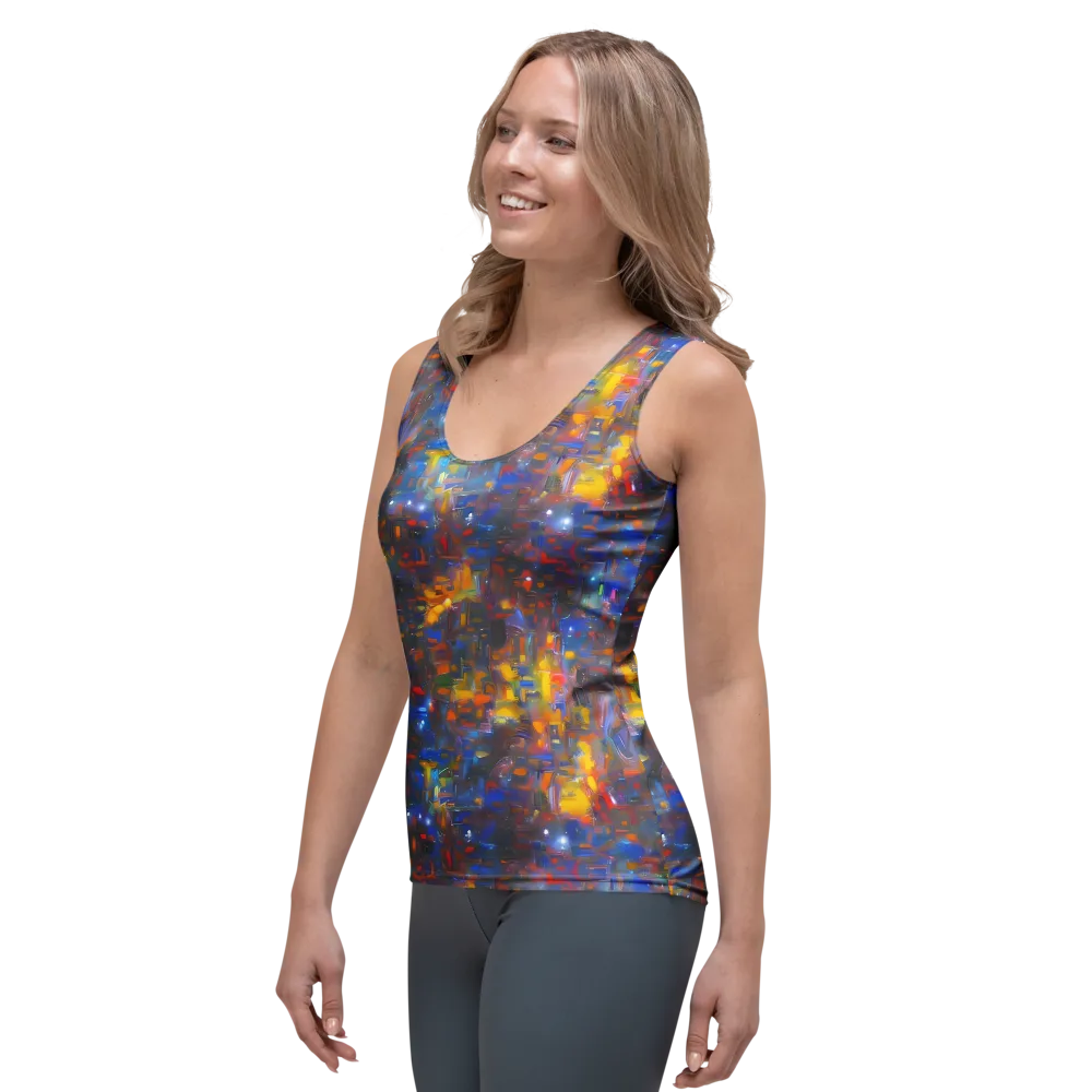 Abstract Conflux on Women's Tank Top — Left Front