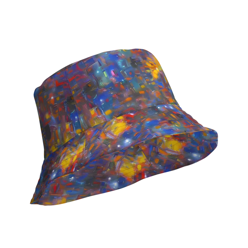 Abstract Conflux on Reversible Bucket Hat — Product details Outside