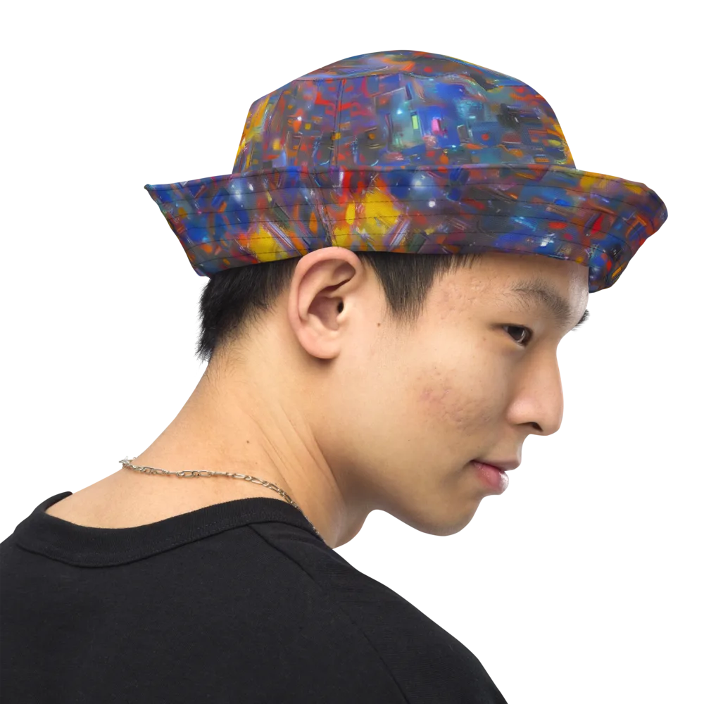 Abstract Conflux on Reversible Bucket Hat — Right Outside