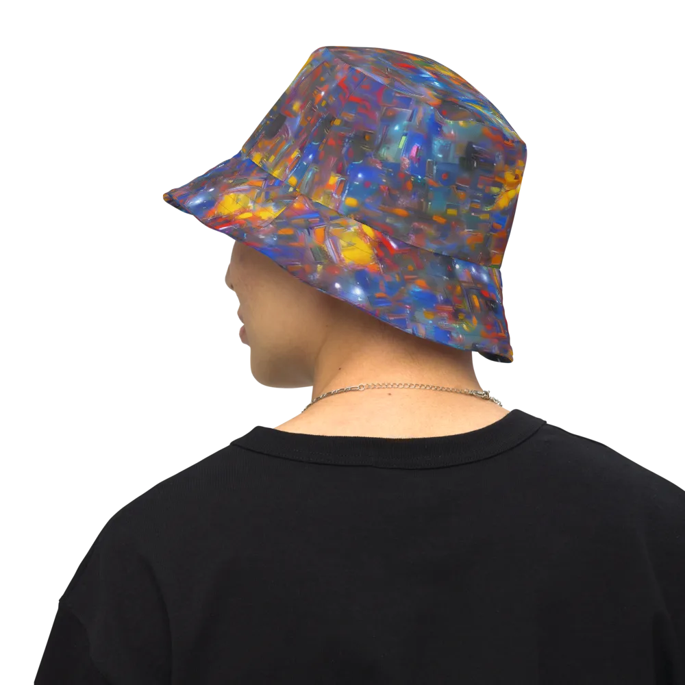 Abstract Conflux on Reversible Bucket Hat — Back Inside