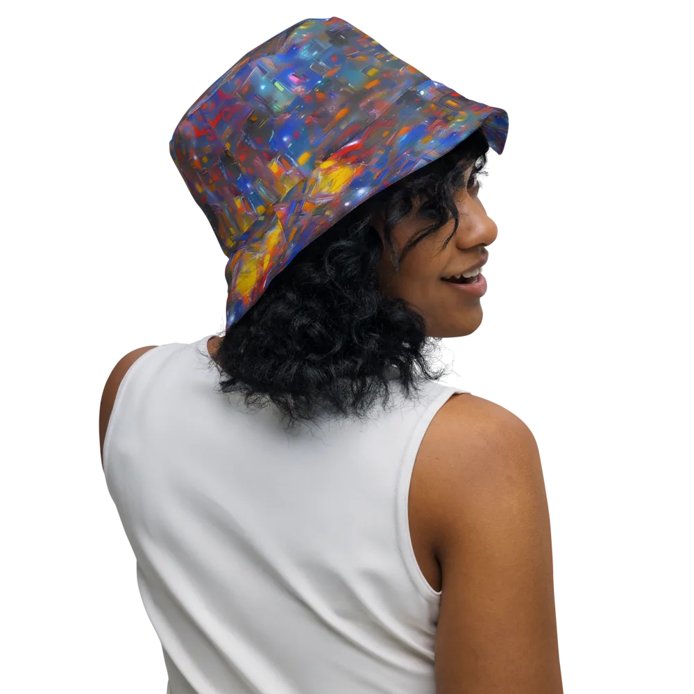 Abstract Conflux on Reversible Bucket Hat — Right Outside