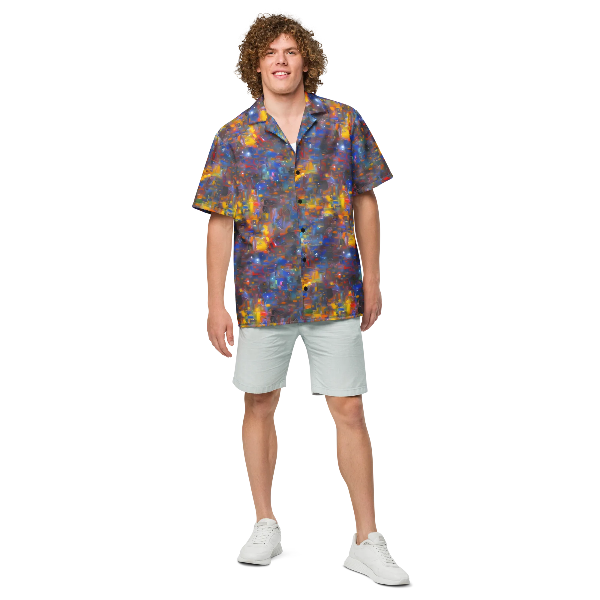 Abstract Conflux on Button Shirt — Front