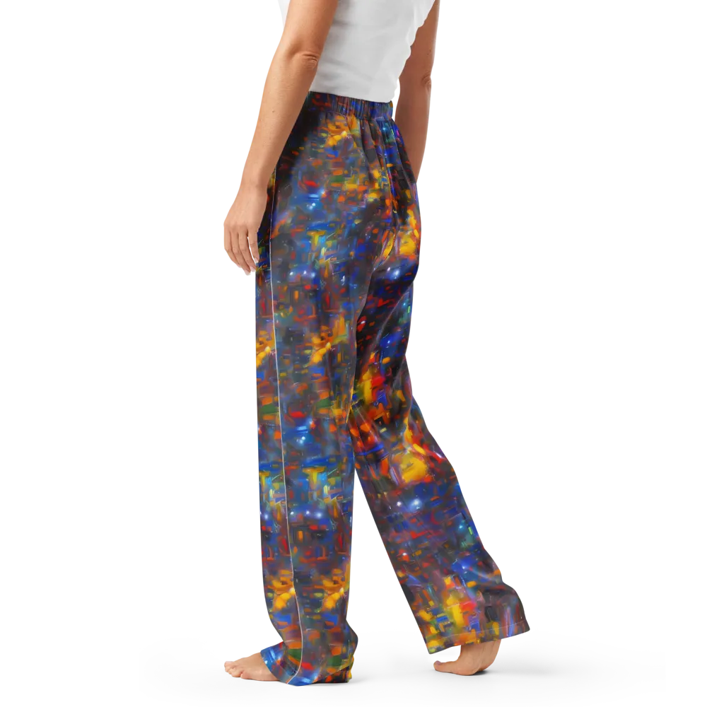 Abstract Conflux on Women's Pajama Pants — Left