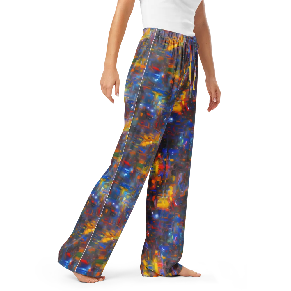 Abstract Conflux on Women's Pajama Pants — Right Front