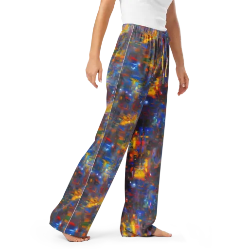 Abstract Conflux on a Women's Pajama Pants