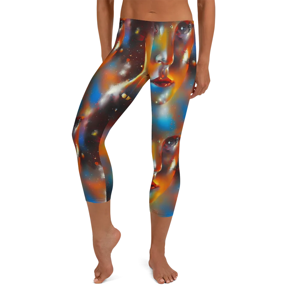 Celestial Vogue on Capri Leggings — Front