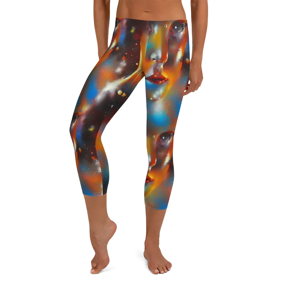 Celestial Vogue on Capri Leggings — Front