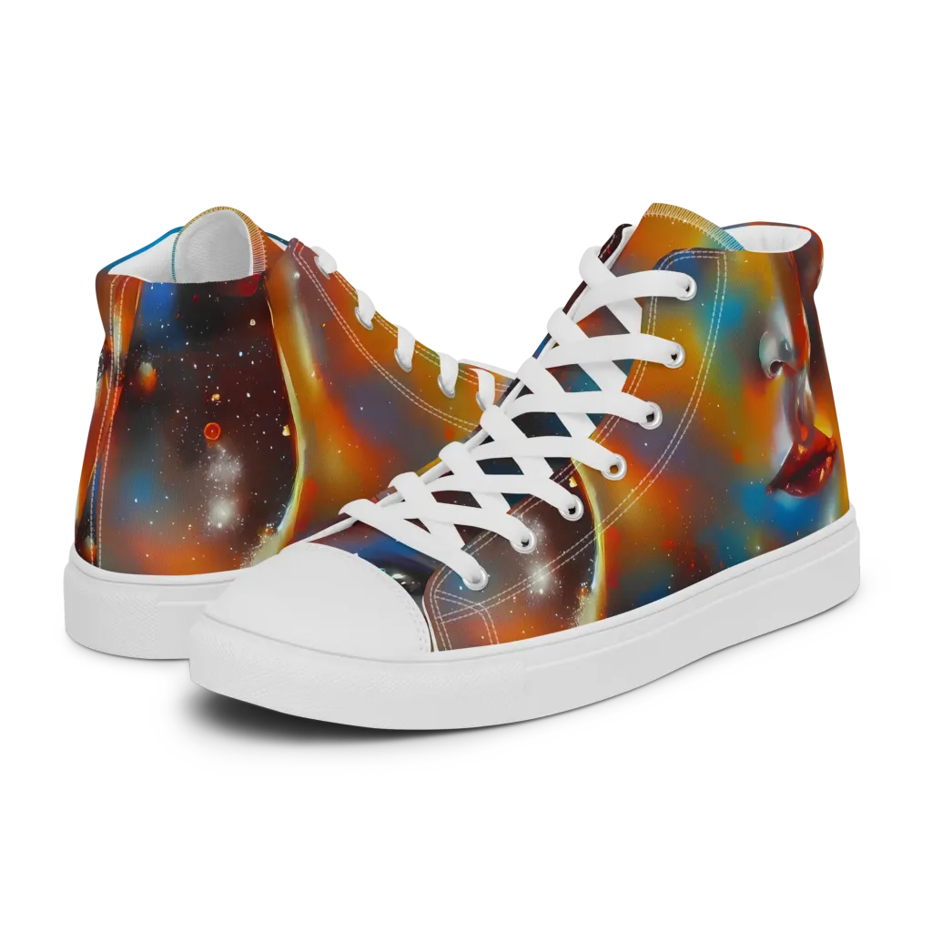 Celestial Vogue on Men's High Top Canvas Shoes — Left