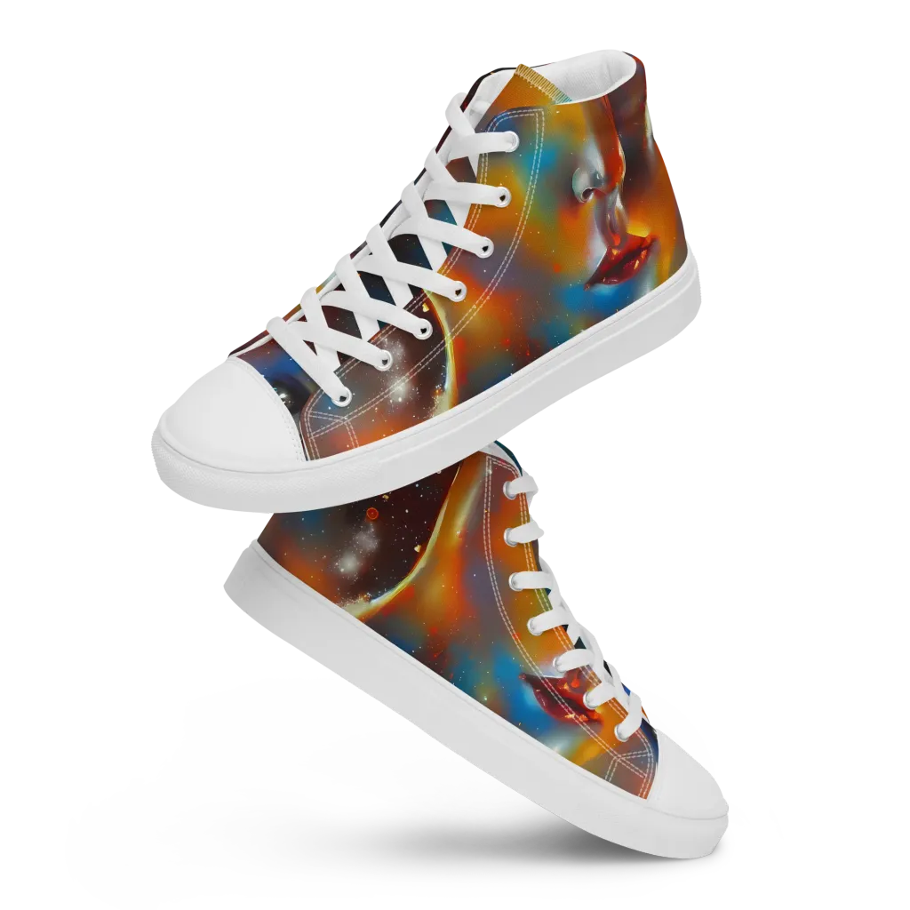 Celestial Vogue on Men's High Top Canvas Shoes — Front